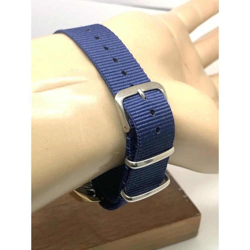 Sicura Men's Watch Satellite Swiss Automatic Blue Dial Day Date Nylon Strap 42mm